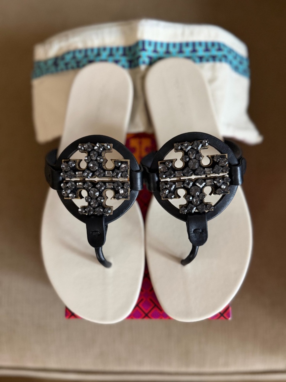 Tory Burch Crystal Miller Soft Sandal- Women Size: 8 - Picture 5 of 7